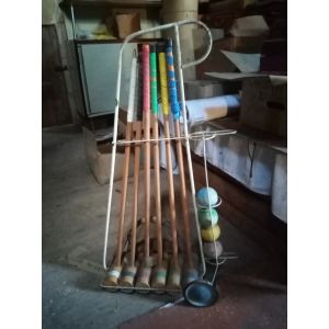 Jeu De Croquet Ancien Avec Caddie - Occasion