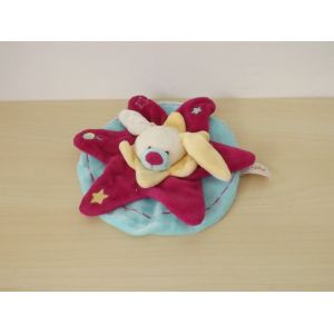 Doudou Lapin Violet Bleu Baby Nat' Babynat - Occasion