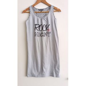 Nuisette. T Shirt De Nuit Gris Sans Manche. Fpc Junior. Taille 14 Ans - Occasion