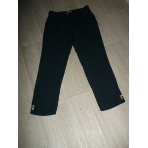 Pantalon Coleen Bow Fluide Léger Bleu Marine Décos Boutons Taille 38 Tbe - Occasion