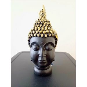 Statue R&eacute;sine T&ecirc;te de Bouddha Noir 15 cm - Occasion