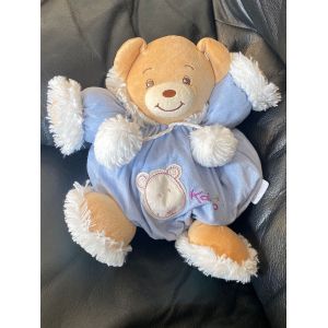 Doudou Ours Boule Bleu Esquimau Fourrure Baleine Kaloo 27 Cm - Occasion