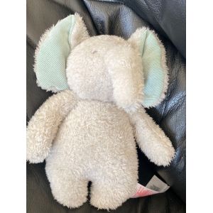 Doudou éléphant polaire gris velours bleu PRIMARK 28cm - Occasion