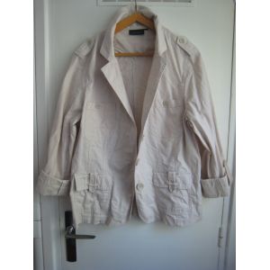 Veste Saharienne Beige Lin Et Coton Kiabi 46 - Occasion
