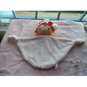 Doudou Plat Rose Charlotte Aux Fraises Noeuds - Occasion