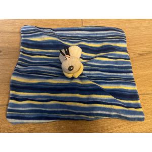 Doudou peluche diddl bleu ray&eacute; plat souris mouse maus doudou - Occasion