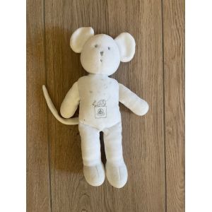 Doudou peluche souris petit bateau blanche blanc - Occasion