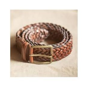 Ceinture Cuir Tress&eacute; Marron Mexicaine 110 Cm Style Am&eacute;rique Boucle Acier Mixte Homme Femme Sangle De Tour De Taille Accessoire Vestimentaire - Occasion