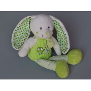 Doudou Lapin Vert Blanc Renard Mots D'enfants - Occasion