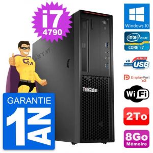 PC Lenovo ThinkStation P300 SFF Intel i7-4790 RAM 8Go Disque 2To Windows 10 Wifi - Occasion