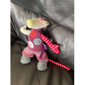 MOULIN ROTY DOUDOU LOUP VERT CORPS LAINE VIOLET ROND LES JOLIS PAS BEAUX 20CM - Occasion