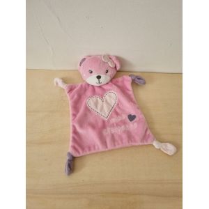 Doudou Ours Rose Coeur Kimbaloo - Occasion