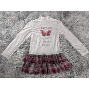 Robe Papillon Jupe Écossaise 6-7 Ans - Occasion