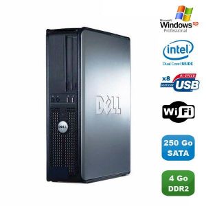 PC DELL Optiplex 760 DT Intel Dual Core E5200 2,5Ghz 4Go DDR2 250 Go WIFI XP Pro - Occasion