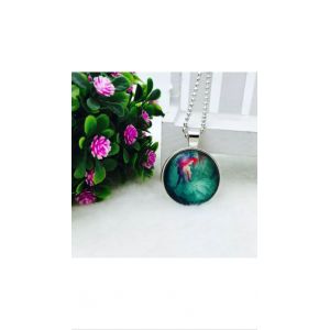 Collier , Chaine Et Pendentif Sirene , Cabochon - Occasion