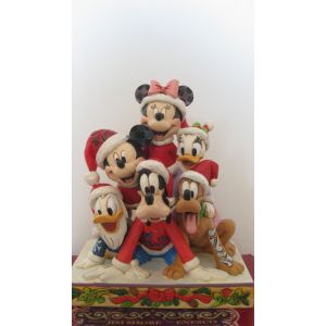 Enesco - Disney Show Case - Disney Traditions - Figurine - Emplier La Joie Des Fêtes - Mickey - Minnie - Daisy - Donald - Pluto - Goofy - Figurine De Noël - Occasion
