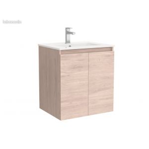 Meubles Suspendu 60cm De Salle De Bain Alterna Priméo 2 Portes Chêne Clair - Occasion