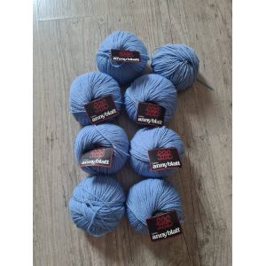 Lot De 8 Pelotes De Laine, Anny Blatt, Couleur Bleu. 100% Laine.50 Grammes. 1 3/4 Oz. 95 M. 100yds. Lavable À 40Degrés En Machine. Manque 3 Étiquettes Sur Les Pelotes.Vour Photos - Occasion