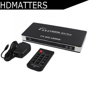 HDMI Matrix 4 K 2 K 3D 1080 P HDMI Matrix 4X2 2X2 4X4 commutateur s&eacute;parateur convertisseur adaptateur avec t&eacute;l&eacute;commande - Occasion