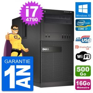 PC Tour Dell OptiPlex XE2 MT Intel i7-4790 RAM 16Go Disque 500Go Windows 10 Wifi - Occasion