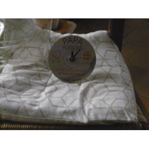 horloge pendulette forme CD fond argenté signe POISSONS - Occasion