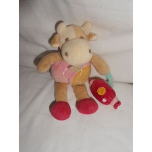 Doudou Vache Bonbon By Doudou Et Compagnie Bleu Rose Jaune Orange Framboise Fushia - Occasion