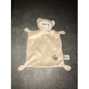 Doudou Plat Ours Marron Gris Patte Nicotoys - Occasion