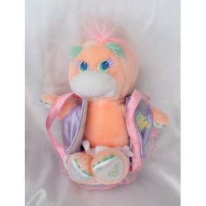 Doudou Peluche Tortue Tottles Tuggy Rose Saumon Blanc Pois Violet Vintage Mattel 1988 - Occasion