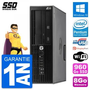 PC HP WorkStation Z220 SFF Intel Pentium G2020 RAM 8Go SSD 960Go Windows 10 Wifi - Occasion