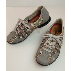 Basket Rieker Neuf Chaussure Sport Femme Tennis Marque Randonnée Derby Course Running Sneaker Compensé Lacet Sandale Ballerine Trotteur Pied Sensible Souple Légère Cuir - 39 - Occasion