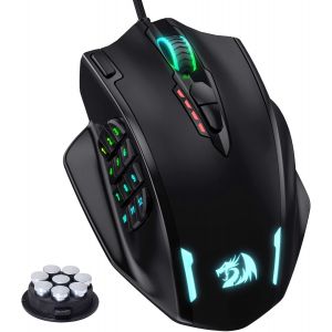 SUBZONAL-M908 Impact RGB LED MMO Mouse avec Boutons lat&eacute;raux Souris de Jeu Filaire Laser avec 12,400 DPI, Haute pr&eacute;cision, 19 Boutons de Souris programmables - Occasion