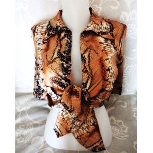 Top Haut Boléro Serpent Satin Noué Manches Courtes Sinéquanone - Occasion