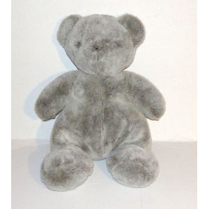 Peluche Ours Gris Tartine Et Chocolat Doudou Ourson 40 Cm - Occasion