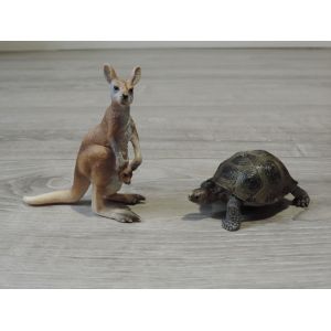 FIGURINES SCHLEICH - KANGOUROU ET TORTUE GEANTE - Occasion