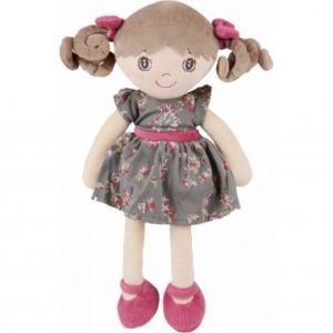 Doudou Poupee Bukowski Beige Robe Vert Kaki Rose Feuilles Roses Jouet Petite Fille Soft Toy Doll - Occasion