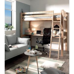 Lit mezzanine 200x90 sur bureau (mod&egrave;le STUDIO de la marque Cocktail Scandinave) avec matelas - Occasion