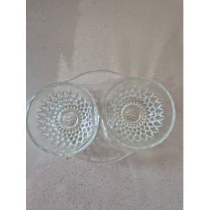 1 Jeu De Salière/Poivrière En Verre Avec Cuillère Neuf - Occasion