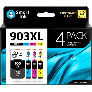 Cartouche d'Encre Compatible pour HP 903 XL 903XL 4 Pack (Noir XL & Cyan Magenta Jaune) avec Syst&egrave;me de Puce Avanc&eacute;e pour Officejet 6950 All-in-One Officejet Pro 6960 6970 All-in-One - Occasion