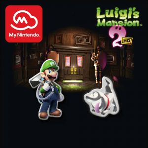 Lot de 2 pin's Luigi's Mansion 2 HD dont un phosphorescent ! Goodie produit par Nintendo. - Occasion