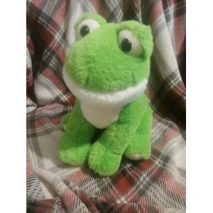 Doudou Peluche Grenouille Verte Blanche Assise Billes Les Farmers Gipsy - Occasion