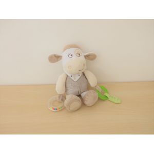 Peluche Mouton Agneau Blanc Beige Anneau Mots D'enfants - Occasion