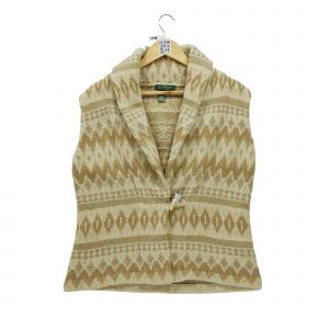 Reconditionné - Gilet Femme En Laine Et Soie Beige - Taille L - Femme - Beige - Occasion