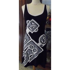 Robe Desigual Sans Manches T.S Noir/Gris/Blanc - Occasion