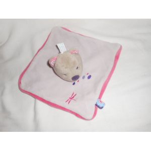 Doudou Ours Chien Chat Biche Faon Doumou Plat Carre Rose Libellule Rond Violet Mauve Lilas Fushia Sucre D'orge - Occasion