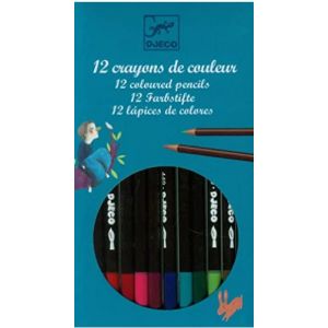 12 Crayons De Couleurs Aquarellables Djeco - Occasion