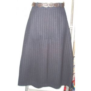 Jupe En Lainage Taille 36-38 Droite Bleu Marine - Occasion