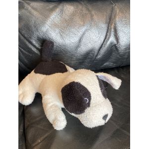 Doudou peluche chien noir et banc allong&eacute; kjl 20cm - Occasion