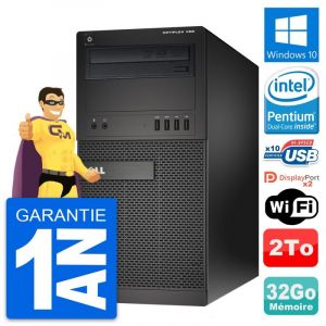 PC Tour Dell OptiPlex XE2 MT Intel G3220 RAM 32Go Disque Dur 2To Windows 10 Wifi - Occasion