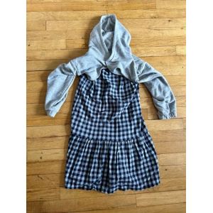 Robe Bimatière À Carreaux Vichy Bleu Clair (Zara) - Occasion