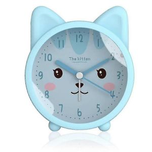 R&eacute;veil animal mignon pour les enfants, chat / r&eacute;veil sans tic-tac, r&eacute;veil de bureau silencieux avec Backlig - Occasion